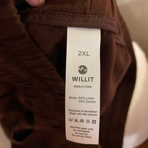 NWOT Never worn Willet Women’s 55% Linen 45% Cotton Brown pants Size 2XL - Picture 2 of 10